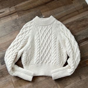 Cream knit cable sweater